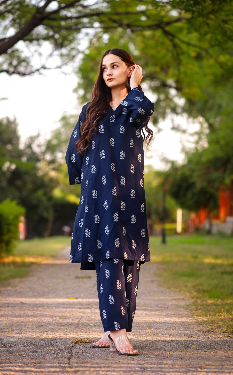 Blue-maple coord set linen